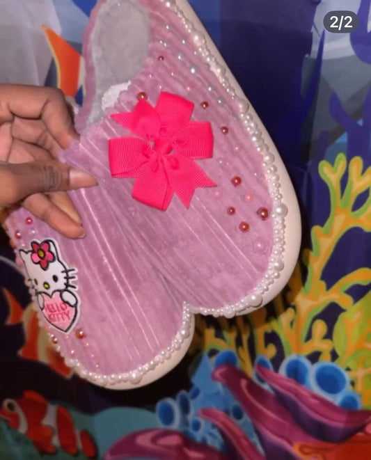 Custom Pink kitty Slippers!!